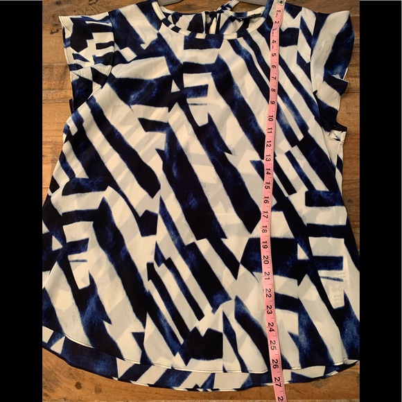 Dkny Tops | Dkny Silk Print Blouse With Tie Back Size L | Poshmark